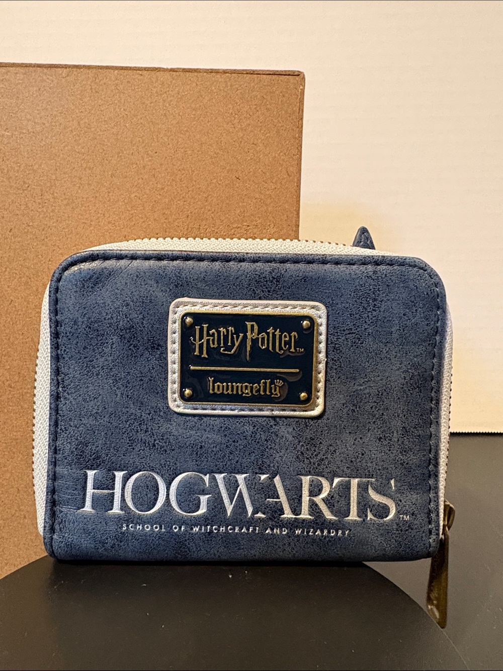 Loungefly Night Castle Zip Wallet - Navy, Gray, Yellow - Picture 2 of 5